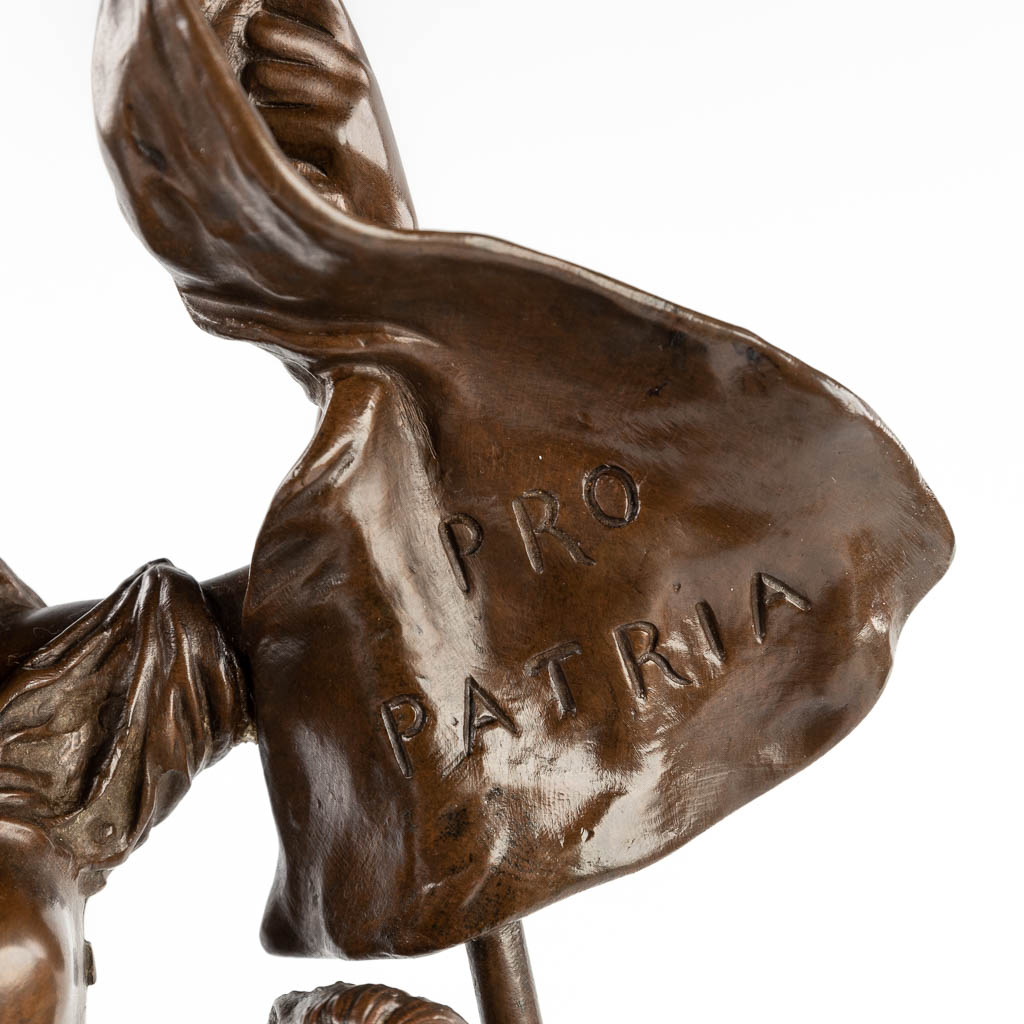 Adrien Etienne GAUDEZ (1845-1902) 'Pro Patria' patinated bronze. (D:23 x W:30 x H:59 cm) - Image 11 of 14