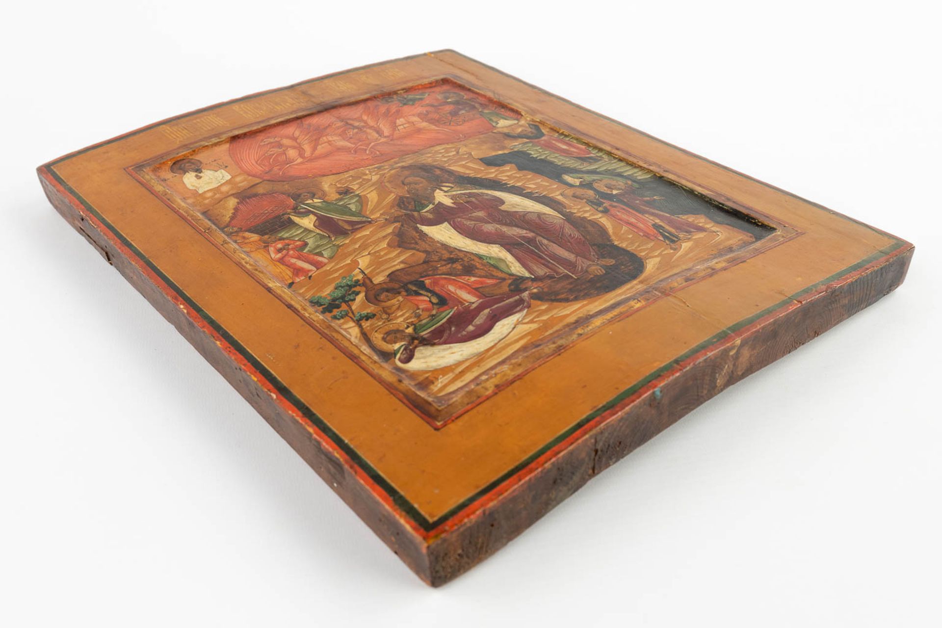 An Eastern European Icon 'Ascension of Elijah' 18th/19th C. (W:30 x H:35,5 cm) - Bild 9 aus 10