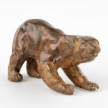 Pierre CHENET (XX-XXI) 'Polar Bear' patinated bronze (D:10 x W:28 x H:16 cm)