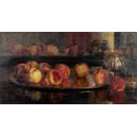 Jozef DE BELDER (1871-1927) 'Still life with peaches' oil on canvas. (W:70 x H:39 cm)