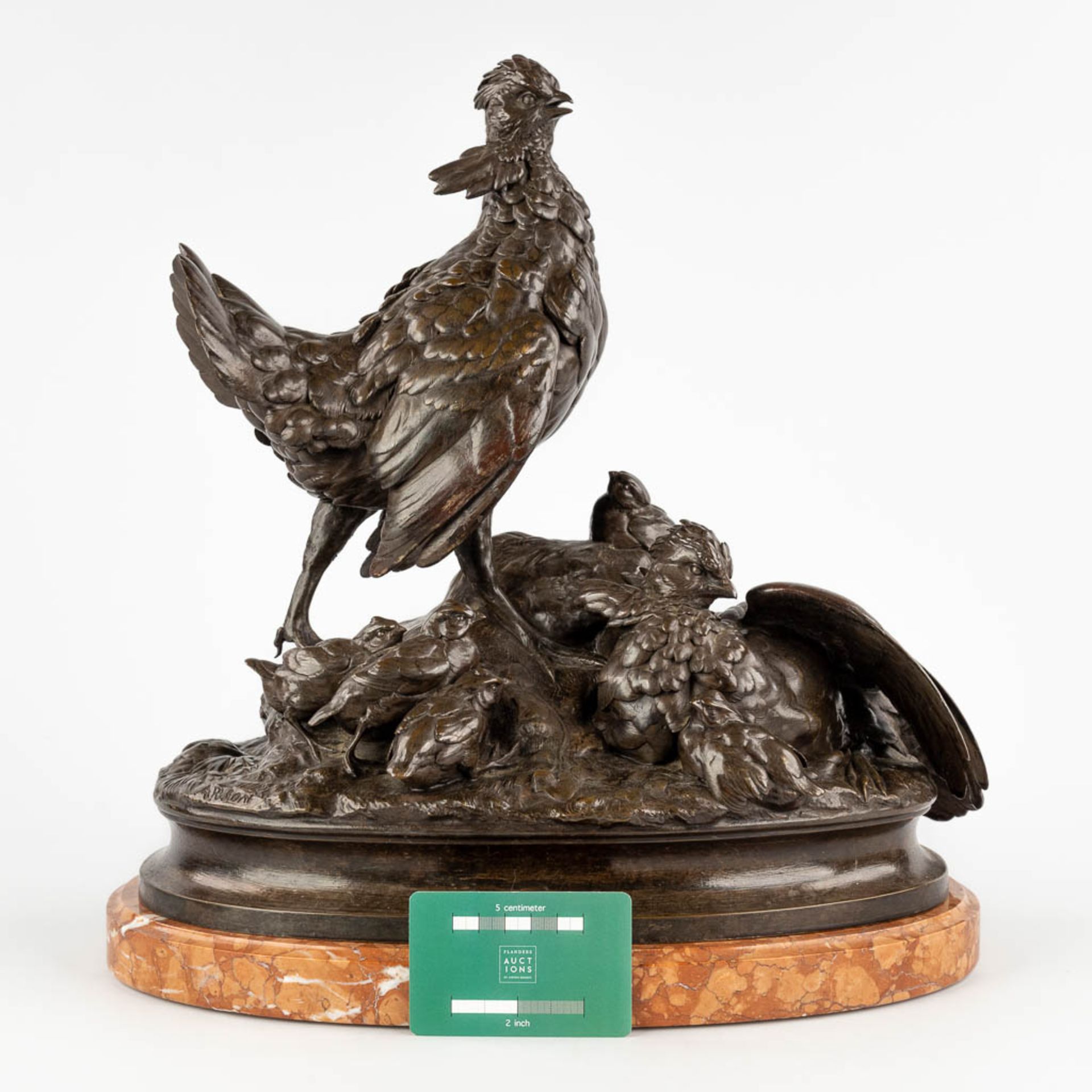 Alphonse ARSON (1822-1895) 'Partridge with chicks' patinated bronze. 1877. (D:22 x W:40 x H:41 cm) - Image 2 of 14