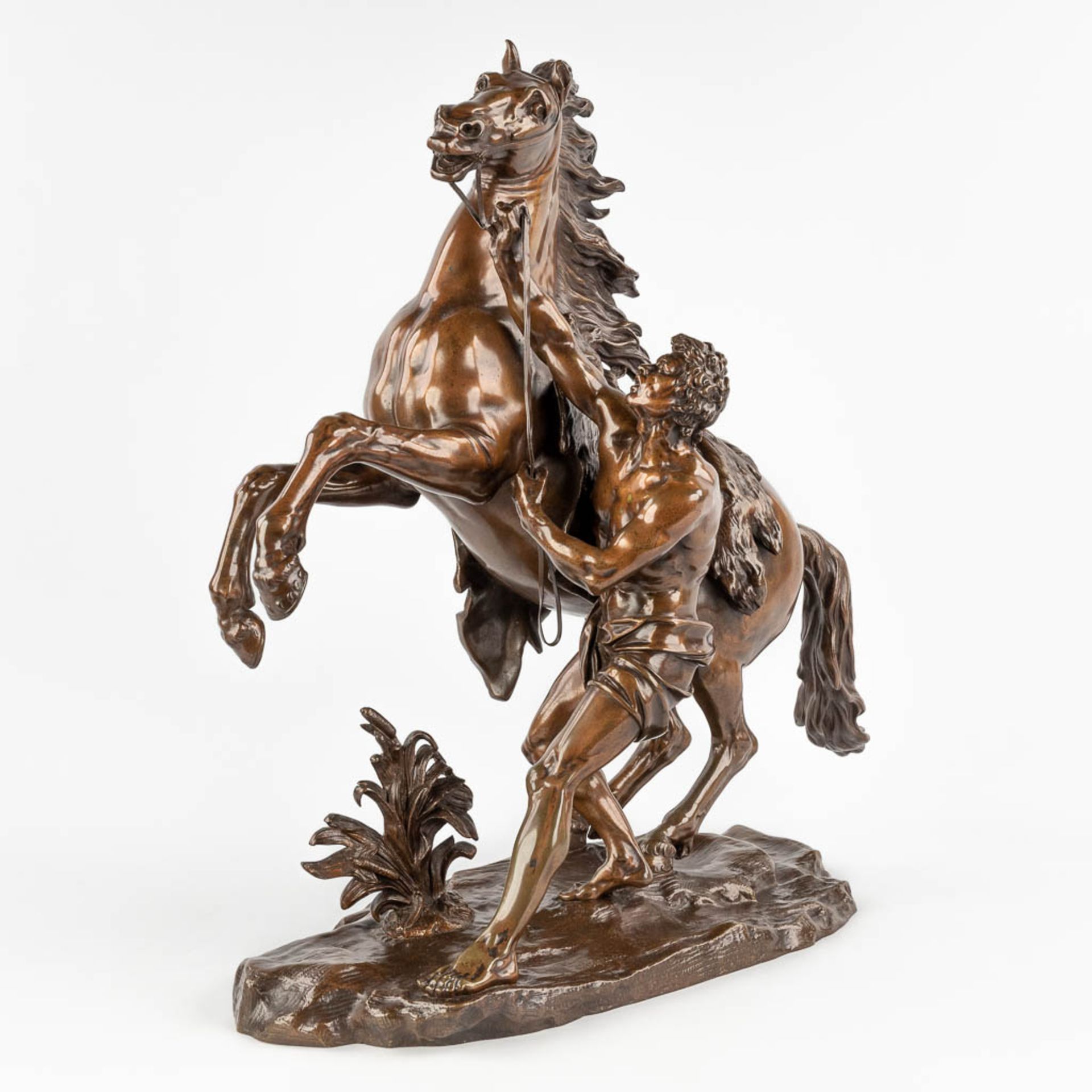 Guillaume I COUSTOU (1677-1746)(after), 'Marly horse' patinated bronze. (D:26 x W:56 x H:58 cm) - Image 3 of 12