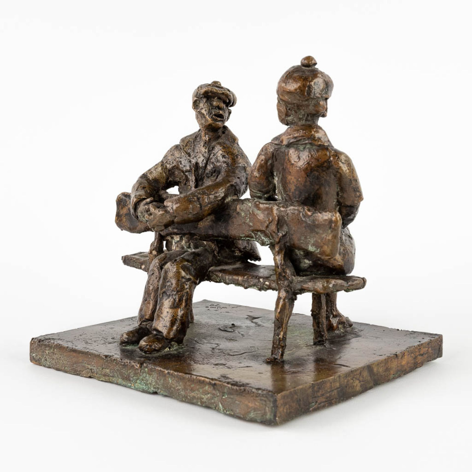 Jos WILMS (1930) 'The Bench' patinated bronze. (19)79. (D:18 x W:22 x H:20 cm) - Image 6 of 14