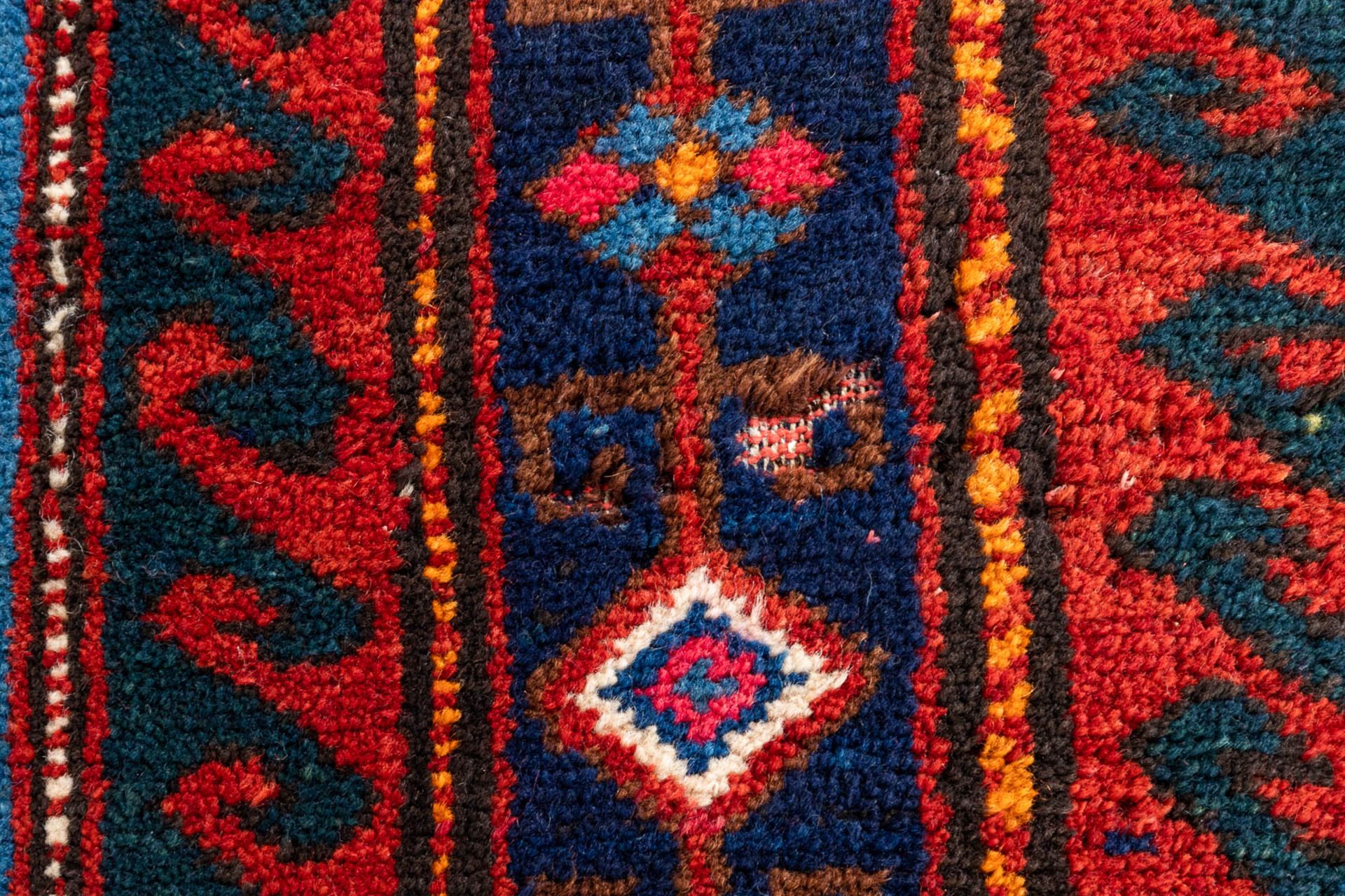 An Oriental hand-made carpet, Kazak. 1949. (D:230 x W:150 cm) - Image 6 of 11