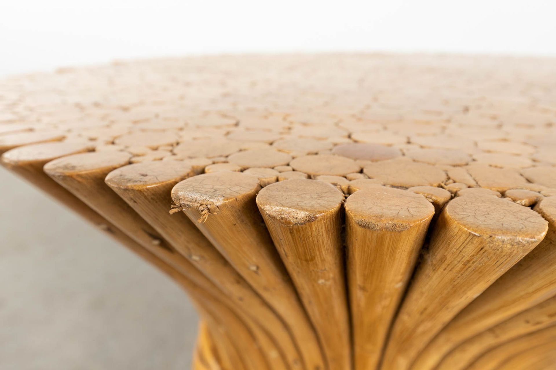 John MCGUIRE (1920-2013)(Attr.) 'Sheaf of Wheat Coffee Table, Bamboo Coffee table' with a glass top. - Bild 11 aus 14