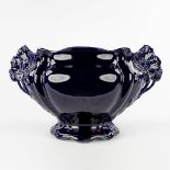 An large cache-pot, cobalt blue glaze, Nimy Belgium. Circa 1900-1920. (D:42 x W:56 x H:33 cm)