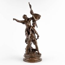 Adrien Etienne GAUDEZ (1845-1902) 'Pro Patria' patinated bronze. (D:23 x W:30 x H:59 cm)