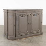 A sideboard with grey patinated wood. Louis XVI. 18th century.  (D:62 x W:154 x H:100 cm)