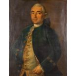 An antique portrait of a noble man, oil on canvas. 18th C. (W:75 x H:97 cm)