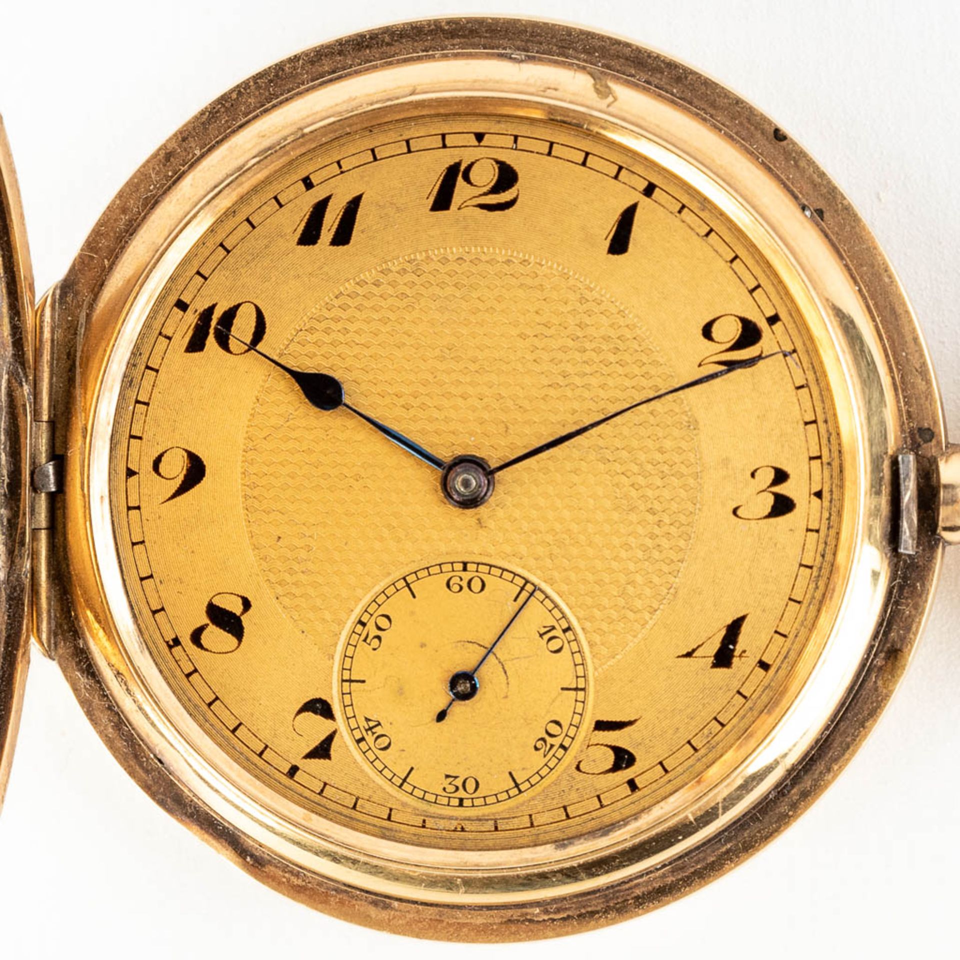 A 14 karat gold pocket watch. 20th C. (W:51 cm) - Image 3 of 13