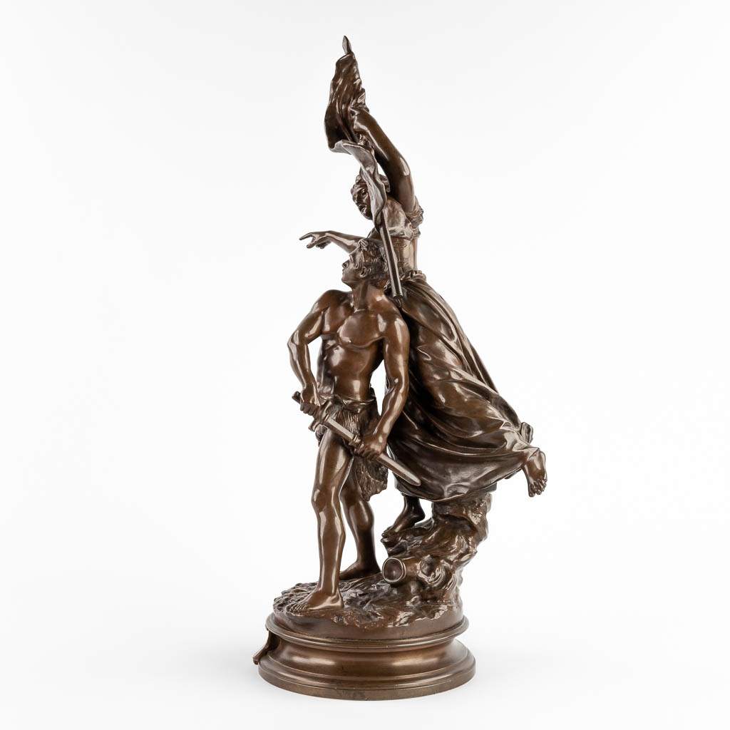 Adrien Etienne GAUDEZ (1845-1902) 'Pro Patria' patinated bronze. (D:23 x W:30 x H:59 cm) - Image 4 of 14