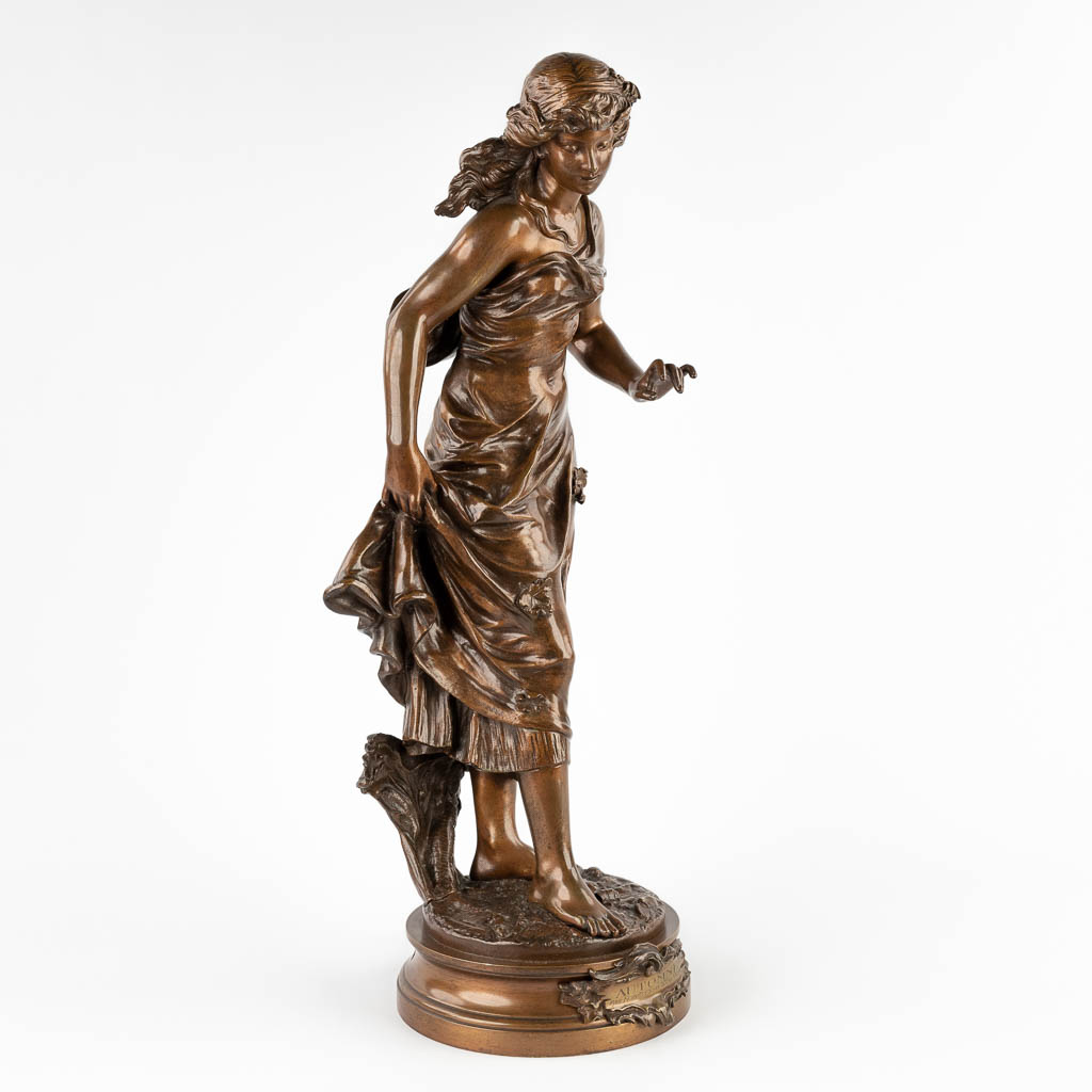 Charles Georges FERVILLE-SUAN (1847-1925) 'Autome' patinated bronze. (H:59 x D:19 cm) - Image 3 of 12