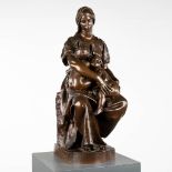 Paul DUBOIS (1829-1905) 'Charité' patinated bronze. (D:40 x W:28 x H:78 cm)
