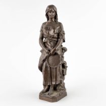Eugène MARIOTON (1854-1933) 'Esmeralda' patinated bronze (D:14 x W:15 x H:45 cm)