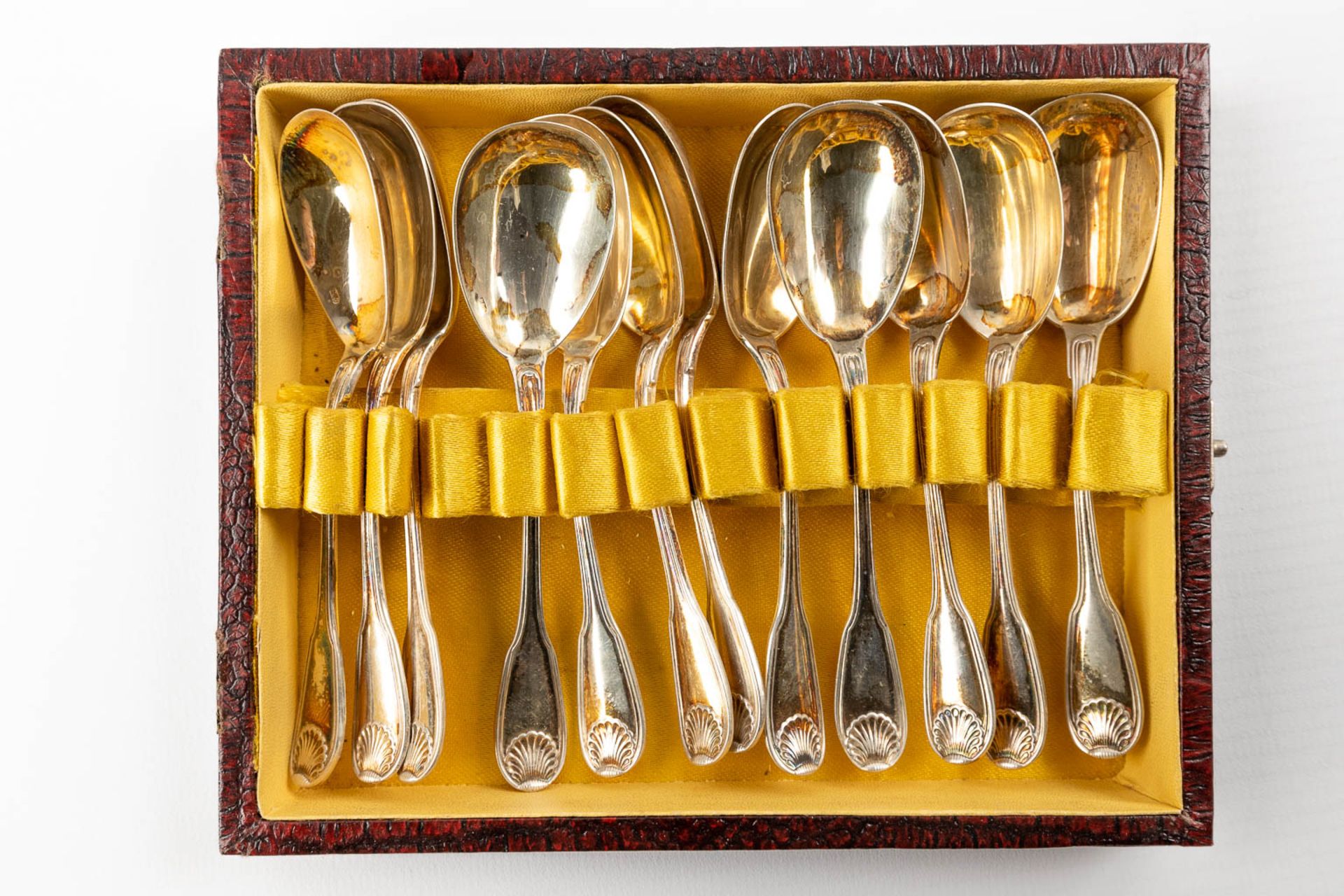 Lemaire & De Vernissy, 'Cocquille' a silver cutlery set. Added Christofle 'Coquille'. 4,717 kg. - Bild 11 aus 24