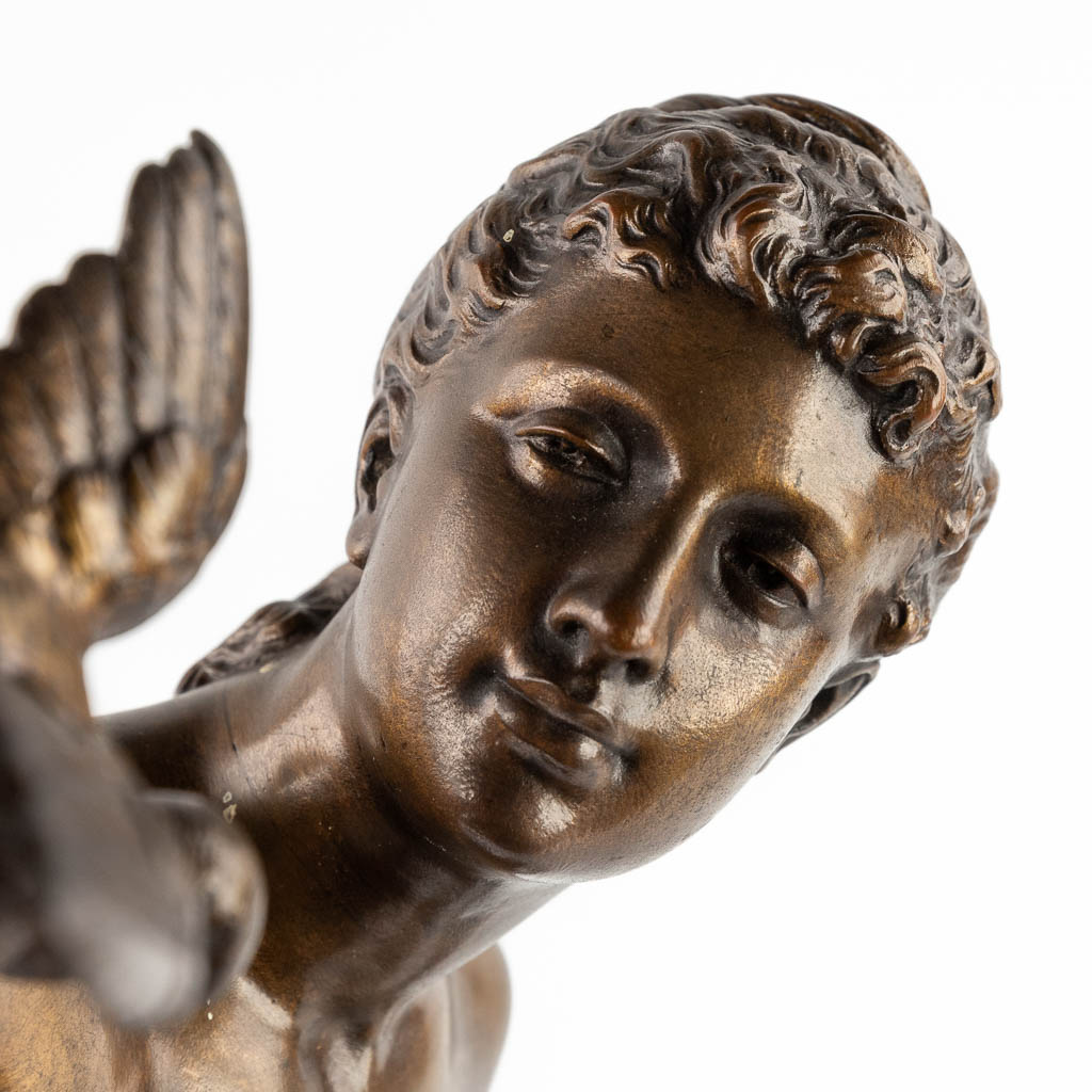 Mathurin MOREAU (1822-1912) 'Lady with a bird' patinated bronze. (H:67 x D:24 cm) - Image 8 of 13