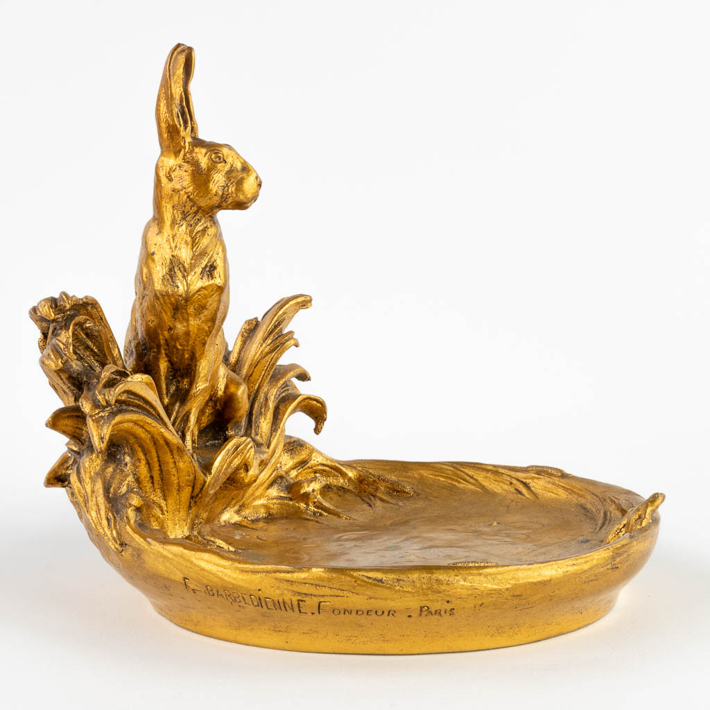 Charles PAILLET (1871-1937) 'Vide Poche with a Hare' gilt bronze. Circa 1900. (W:16 x H:15,5 cm) - Image 6 of 15