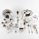 A large collection of table accessories and utensils, silver. (D:20,5 x W:30 x H:4 cm)