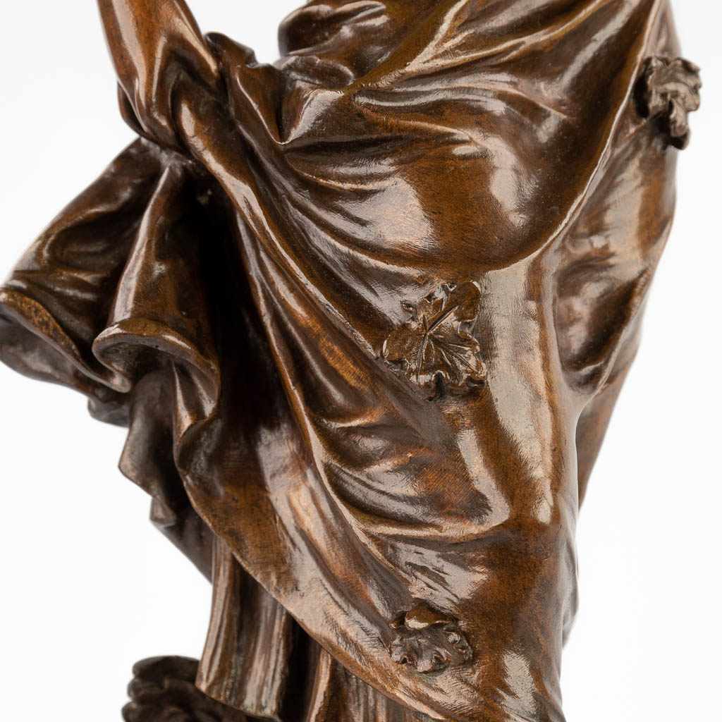 Charles Georges FERVILLE-SUAN (1847-1925) 'Autome' patinated bronze. (H:59 x D:19 cm) - Image 9 of 12