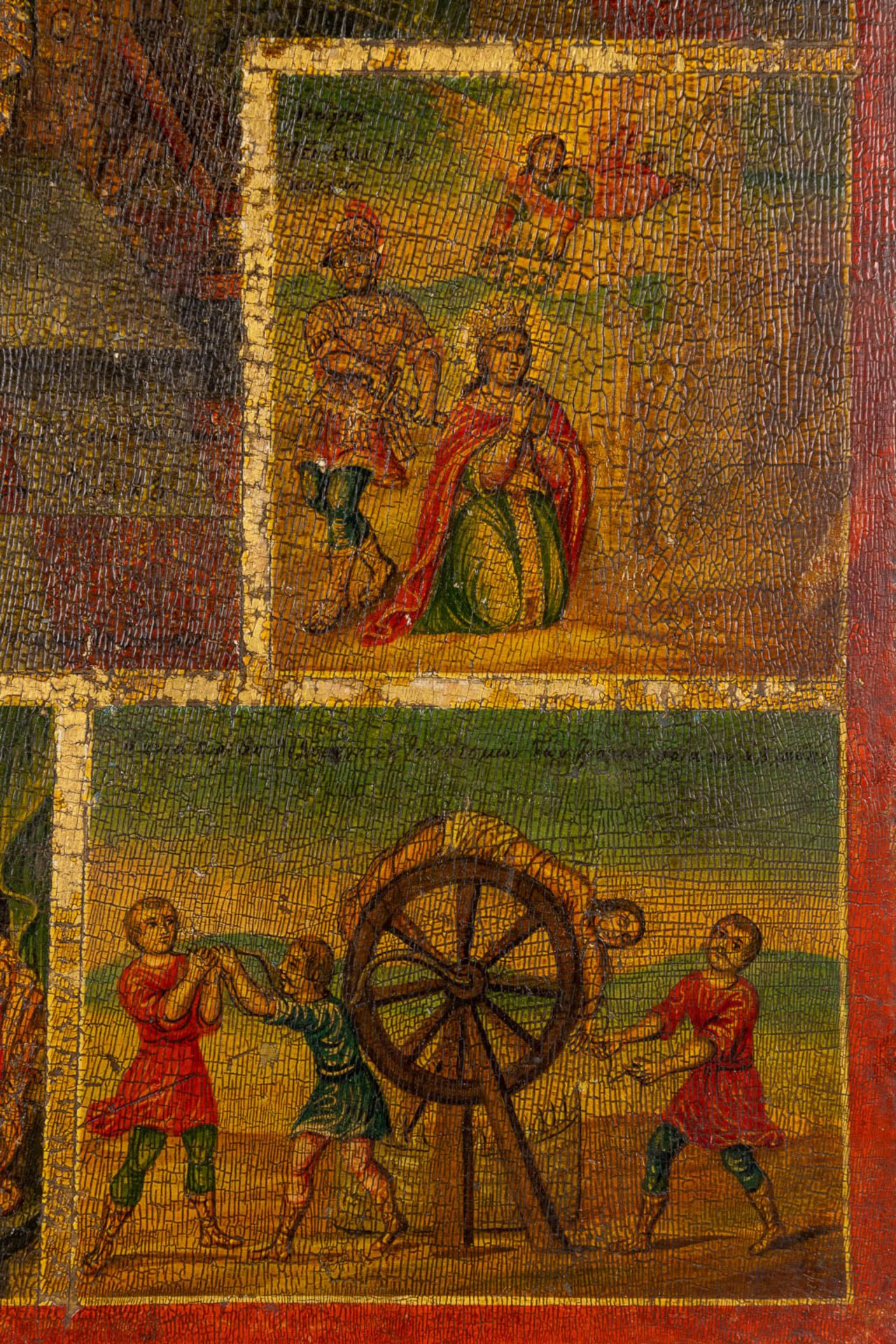 An Eastern European Icon 'The Legend of Saint Catharina'. Dated 1854. (W:48 x H:64 cm) - Bild 10 aus 12