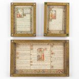 A set of 3 Religious Frames or Canon Boards. Wood with brass and finished with cabochons. Circa 1900