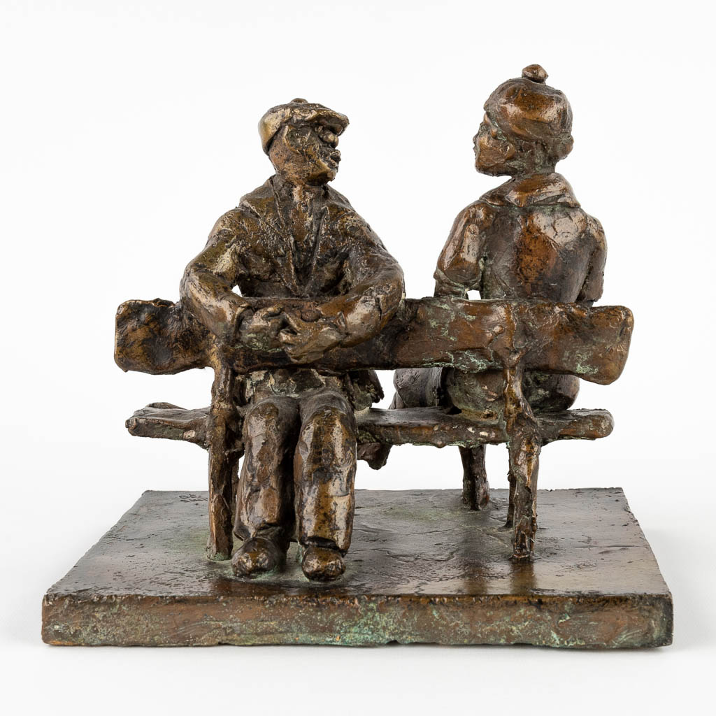 Jos WILMS (1930) 'The Bench' patinated bronze. (19)79. (D:18 x W:22 x H:20 cm) - Image 7 of 14