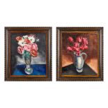 Jef DE PAUW (1894-1947) 'Flower Still life' a set of pendant paintings. Oil on canvas. (W:50 x H:60