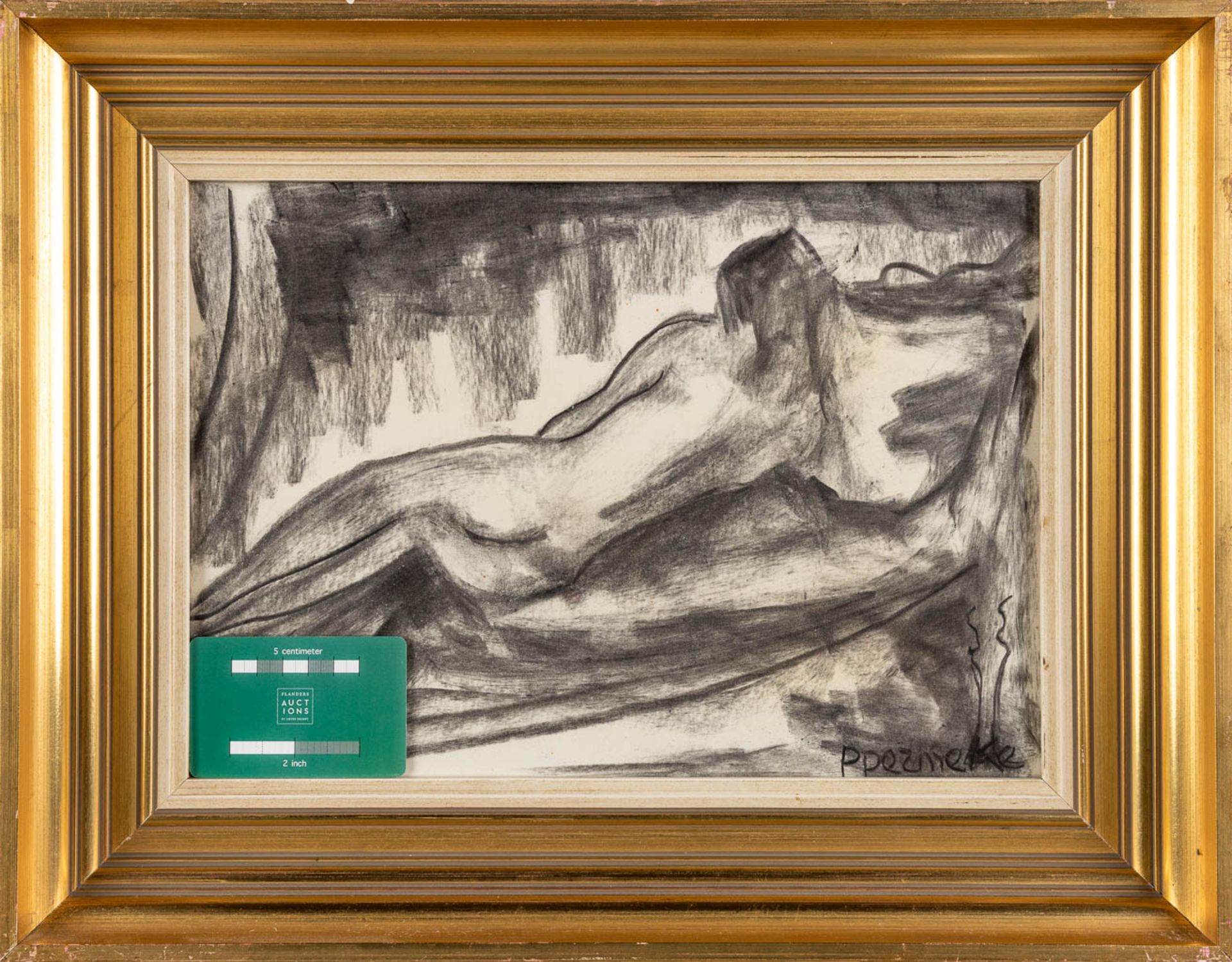 Paul PERMEKE (1918-1990) 'Reclined Nude' charcoal on paper. (W:34 x H:24 cm) - Bild 2 aus 5
