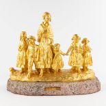 Giuseppe D'ASTE (1881-1945) 'La Fête Du Village' gilt bronze on a granite base. (W:52 x H:39 cm)