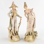 RSTK, Riessner, Stellmacher, &amp; Kessel, a pair of figurines, bisque porcelain. (H:40 cm)
