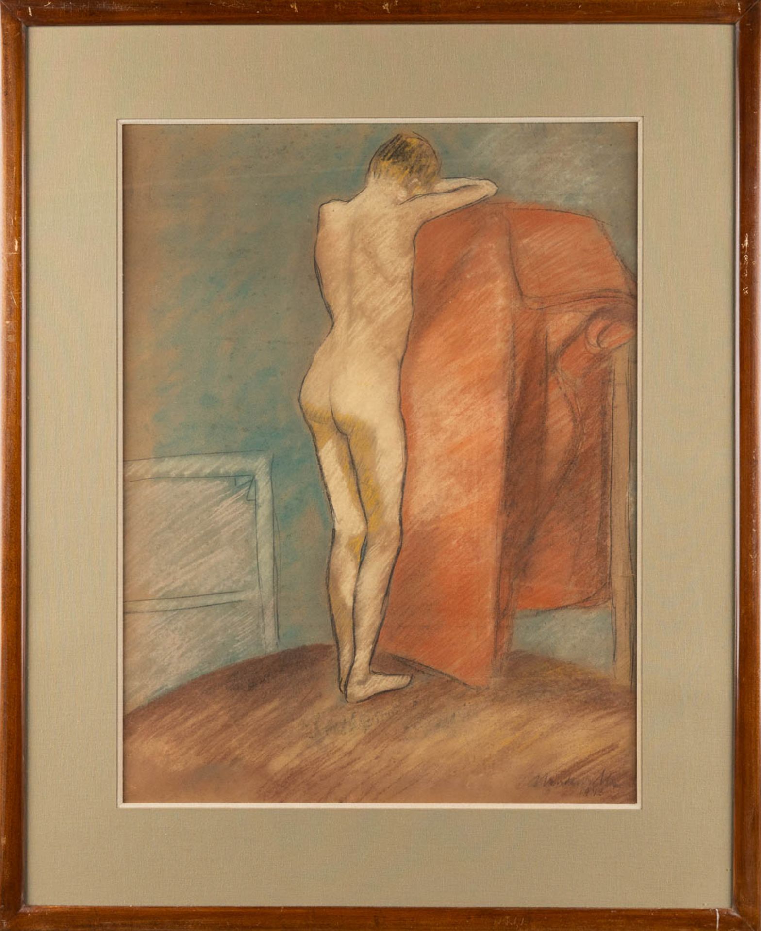 Adriaan VANDEWALLE (1907-1997) 'Male and female nude' gouache on paper. (W:46 x H:62 cm) - Image 3 of 9