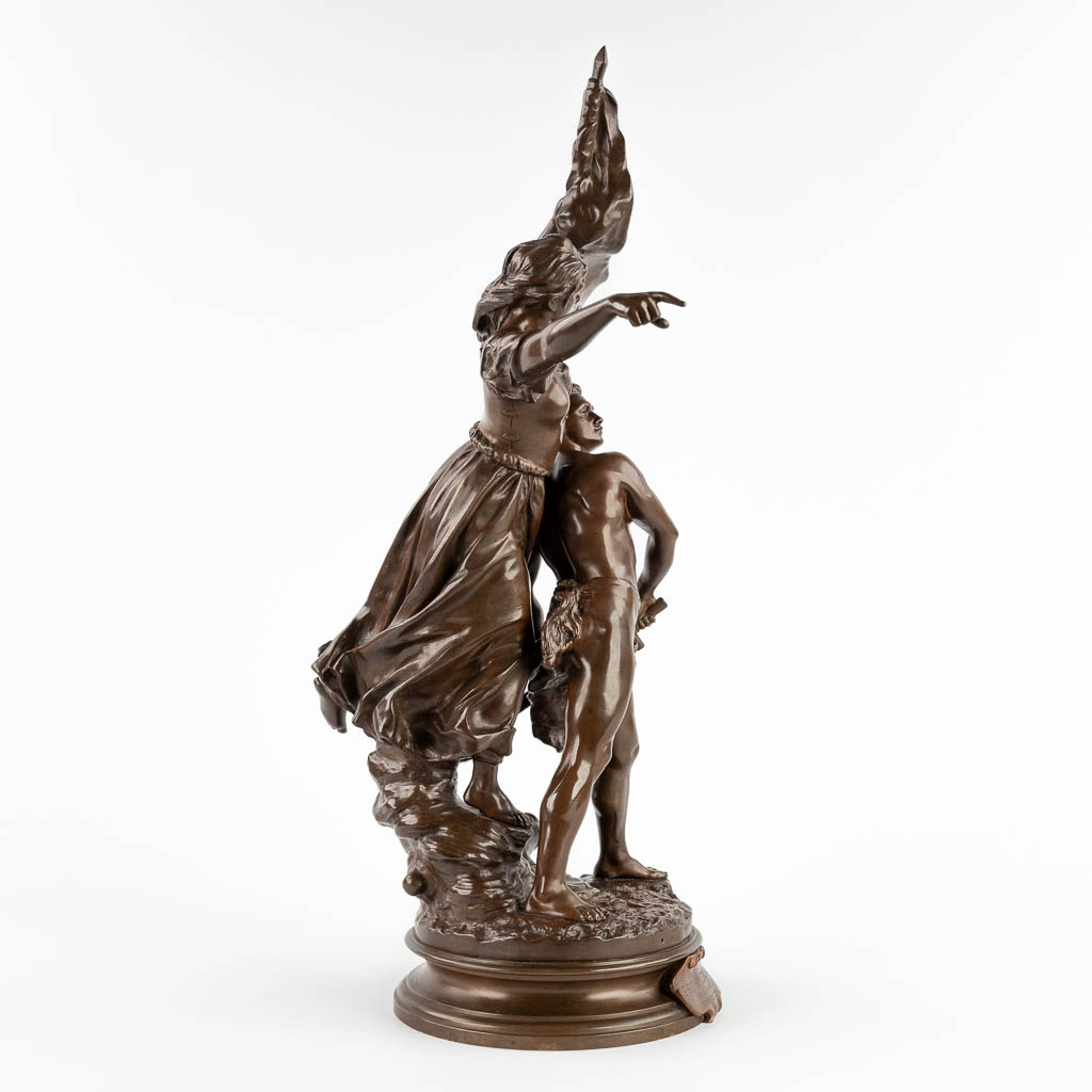 Adrien Etienne GAUDEZ (1845-1902) 'Pro Patria' patinated bronze. (D:23 x W:30 x H:59 cm) - Image 6 of 14