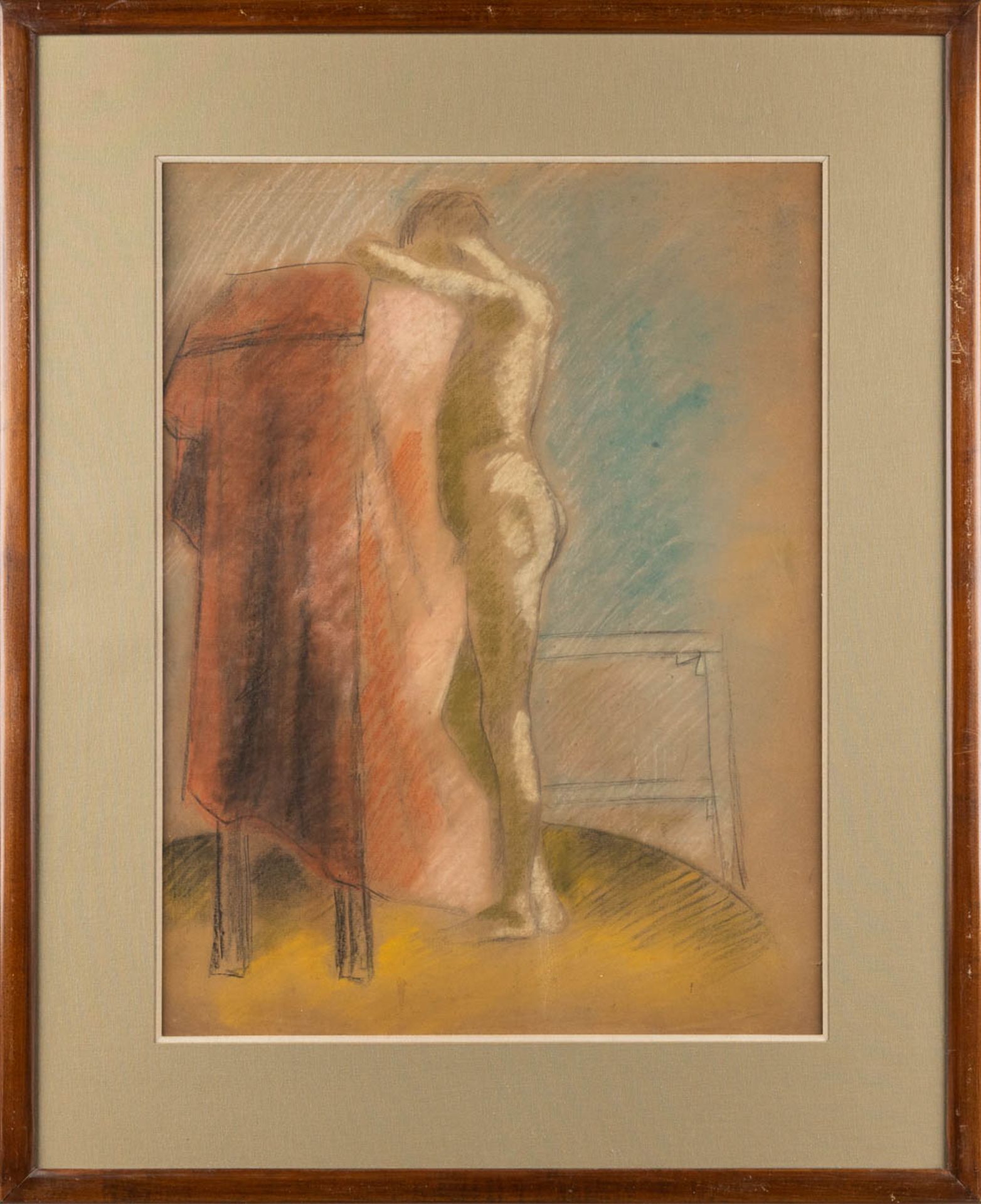 Adriaan VANDEWALLE (1907-1997) 'Male and female nude' gouache on paper. (W:46 x H:62 cm) - Image 4 of 9