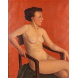 Ferdinand HARMIGNIE (1889-1955) 'Seated Lady' oil on canvas. (W:80 x H:100 cm)