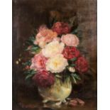 François Joseph HUYGENS (1820-1908) 'Flower Still Life' oil on canvas. (W:75 x H:101 cm)