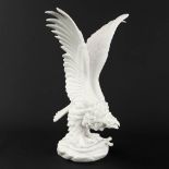 Herend, an eagle with sword figurine, bisque porcelain. (D:24 x W:23,5 x H:33 cm)