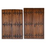 Two pairs of Gothic Revivial chapel doors with metal hardware. The first half of the 20th C. (W:160