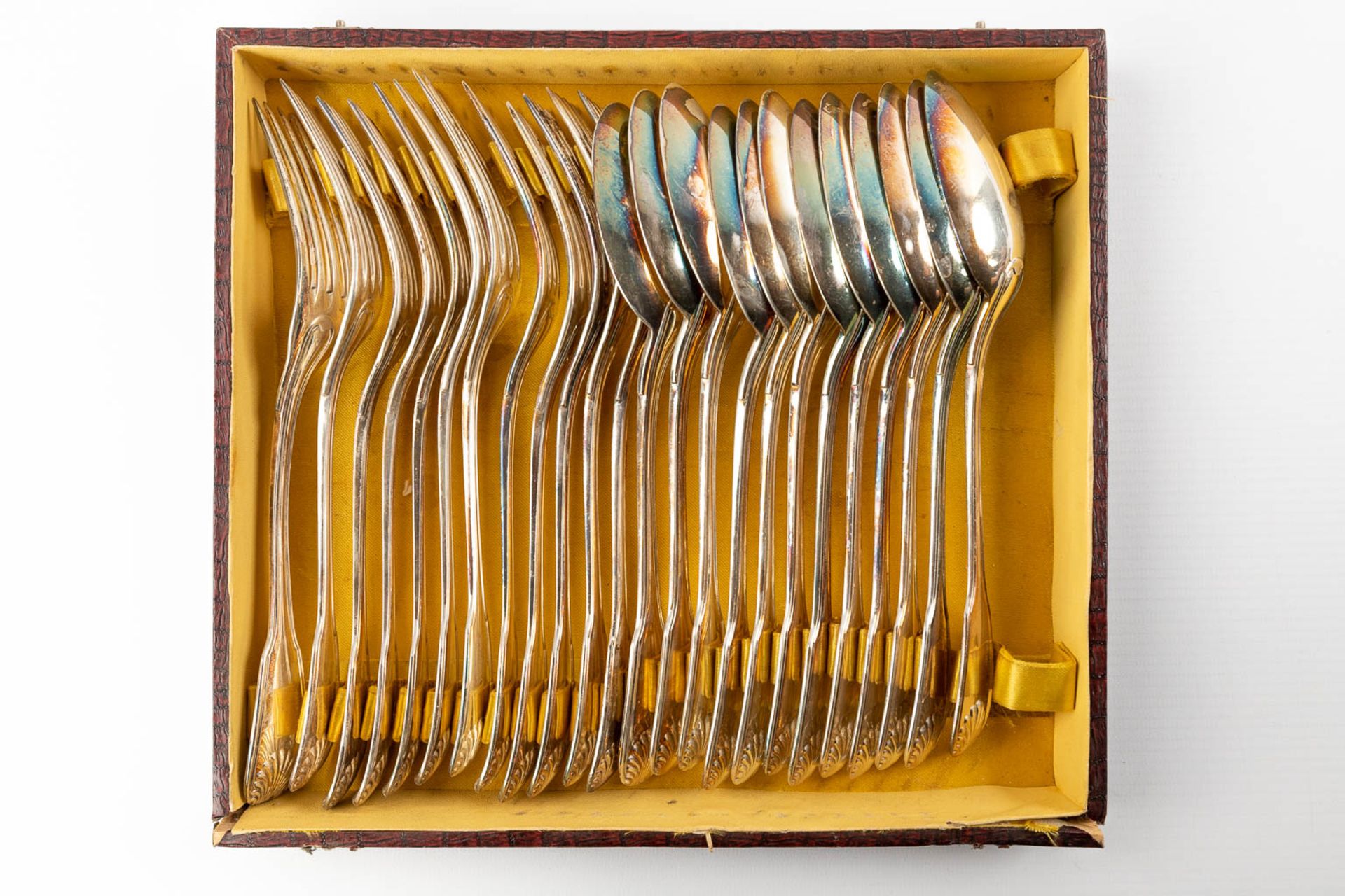 Lemaire & De Vernissy, 'Cocquille' a silver cutlery set. Added Christofle 'Coquille'. 4,717 kg. - Bild 13 aus 24