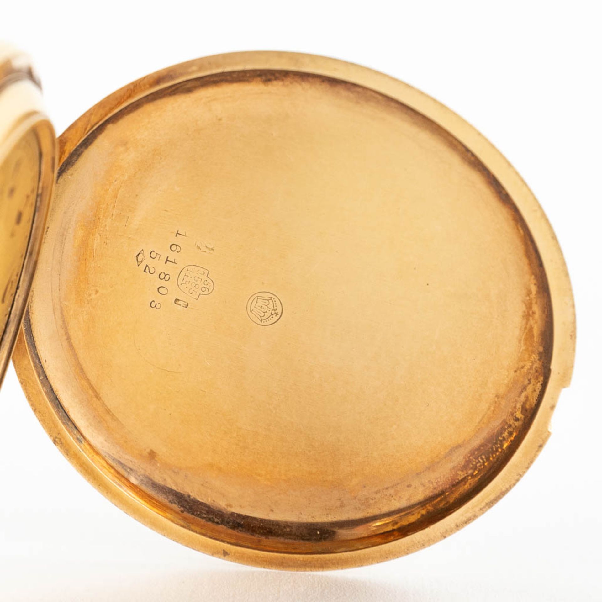 A 14 karat gold pocket watch. 20th C. (W:51 cm) - Image 5 of 13