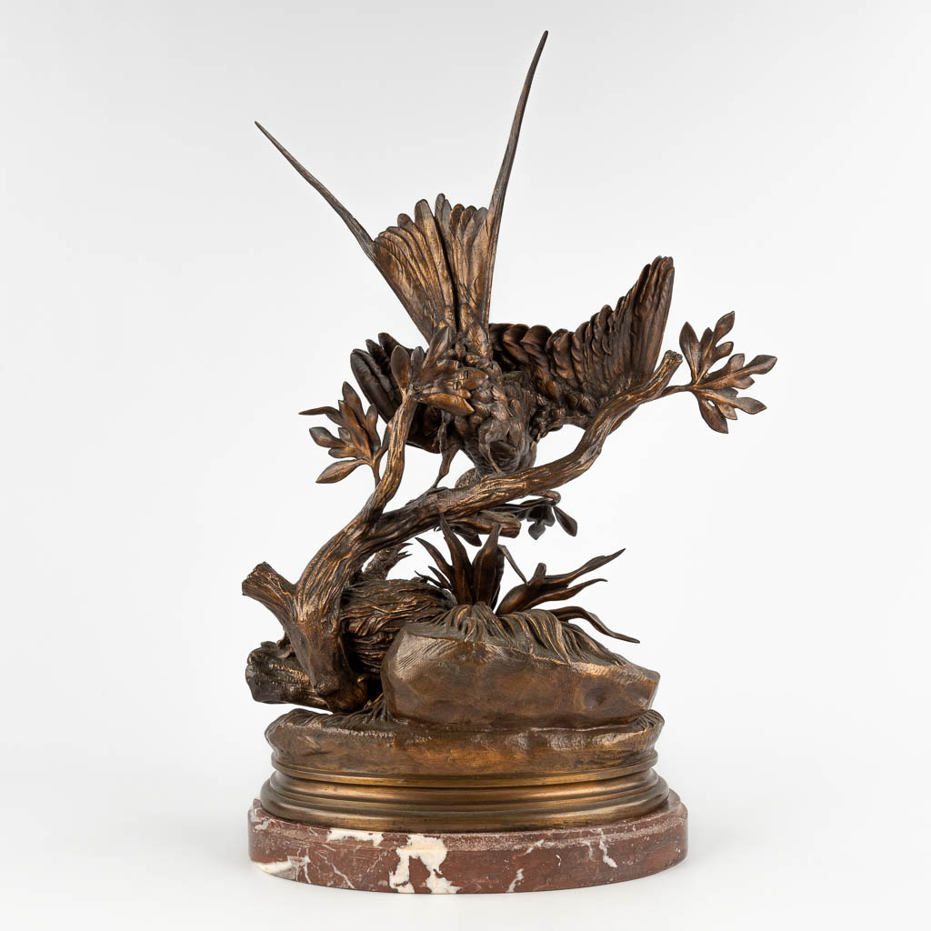 Jules MOIGNIEZ (1835-1894) 'Feeding Time' patinated bronze. (D:22 x W:34 x H:62 cm) - Image 5 of 12