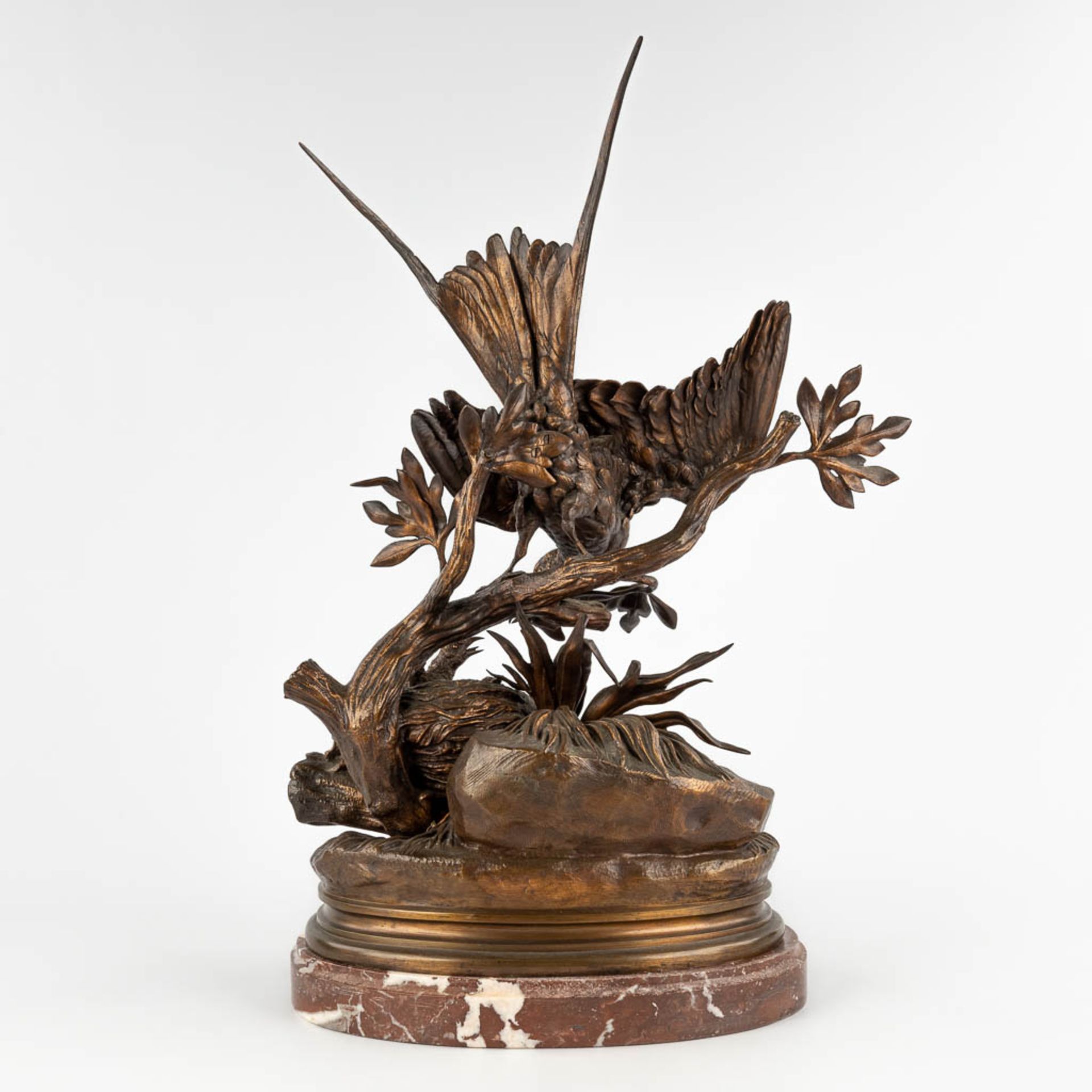 Jules MOIGNIEZ (1835-1894) 'Feeding Time' patinated bronze. (D:22 x W:34 x H:62 cm) - Bild 5 aus 12