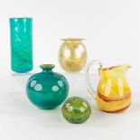 Mdina Glass, 4 vases added Eckhart Glass, One vase. 20th C. (H:20 x D:8,5 cm)