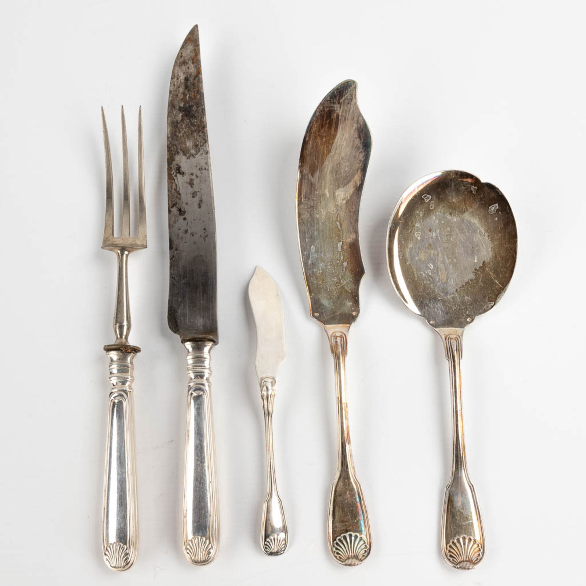 Lemaire &amp; De Vernissy, 'Cocquille' a silver cutlery set. Added Christofle 'Coquille'. 4,717 kg. - Image 15 of 24