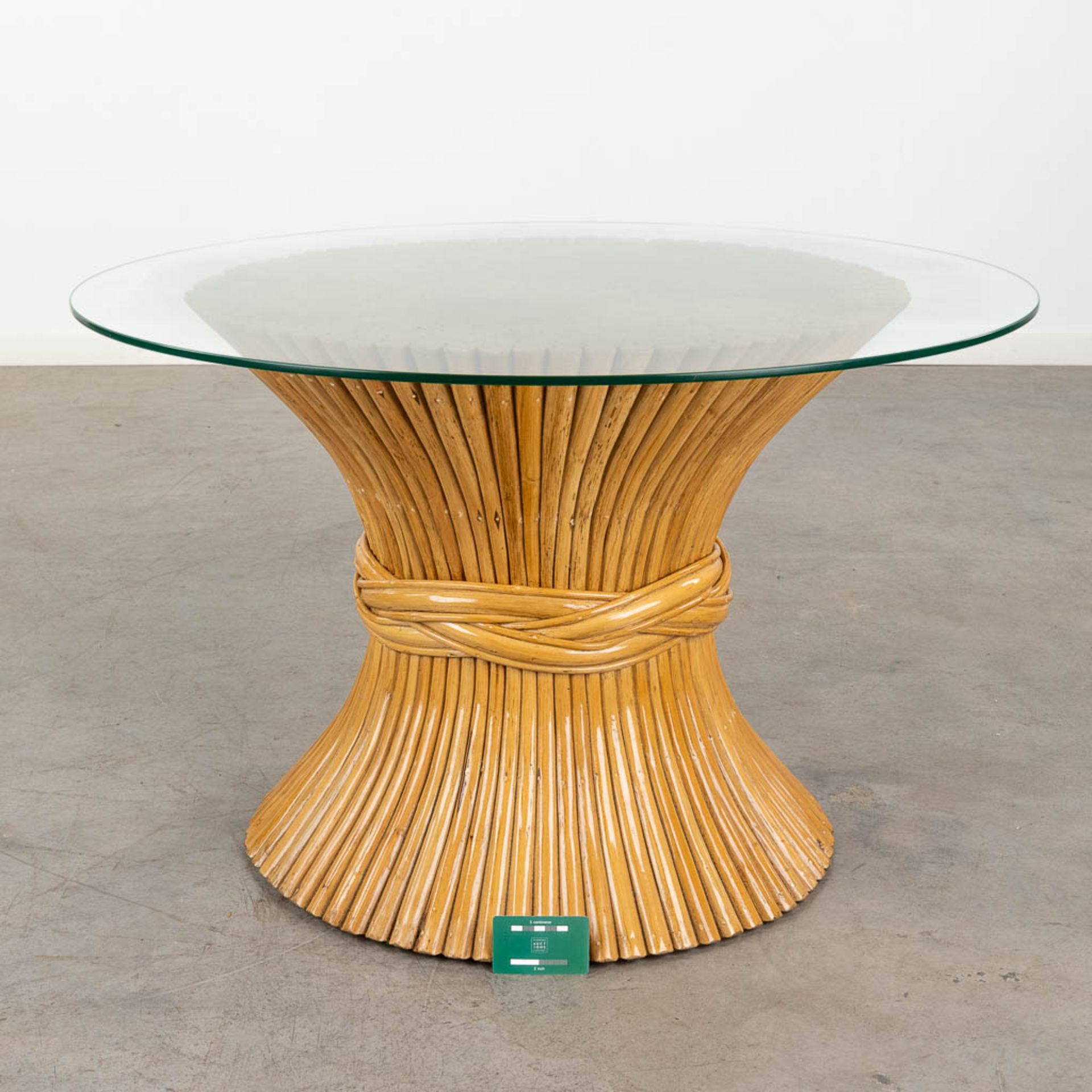 John MCGUIRE (1920-2013)(Attr.) 'Sheaf of Wheat Coffee Table, Bamboo Coffee table' with a glass top. - Bild 2 aus 14