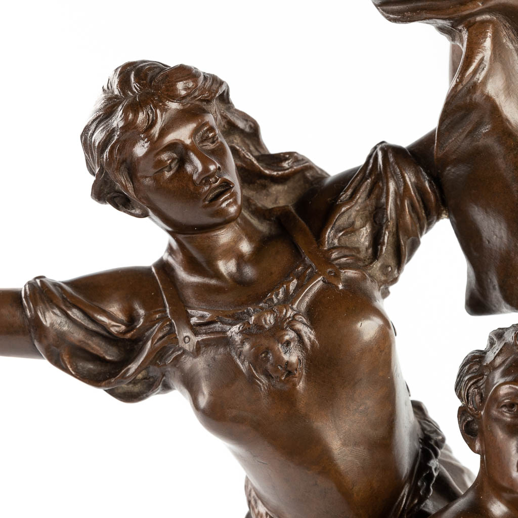 Adrien Etienne GAUDEZ (1845-1902) 'Pro Patria' patinated bronze. (D:23 x W:30 x H:59 cm) - Image 9 of 14