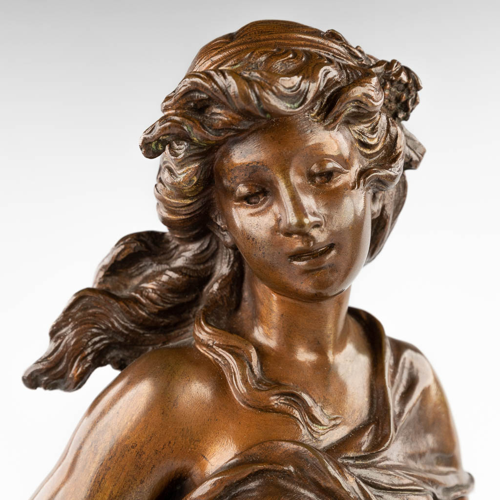 Charles Georges FERVILLE-SUAN (1847-1925) 'Autome' patinated bronze. (H:59 x D:19 cm) - Image 8 of 12