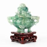 An incense burner, fluorite, Qing dynasty, Circa 1900. (D:11 x W:15 x H:18 cm)