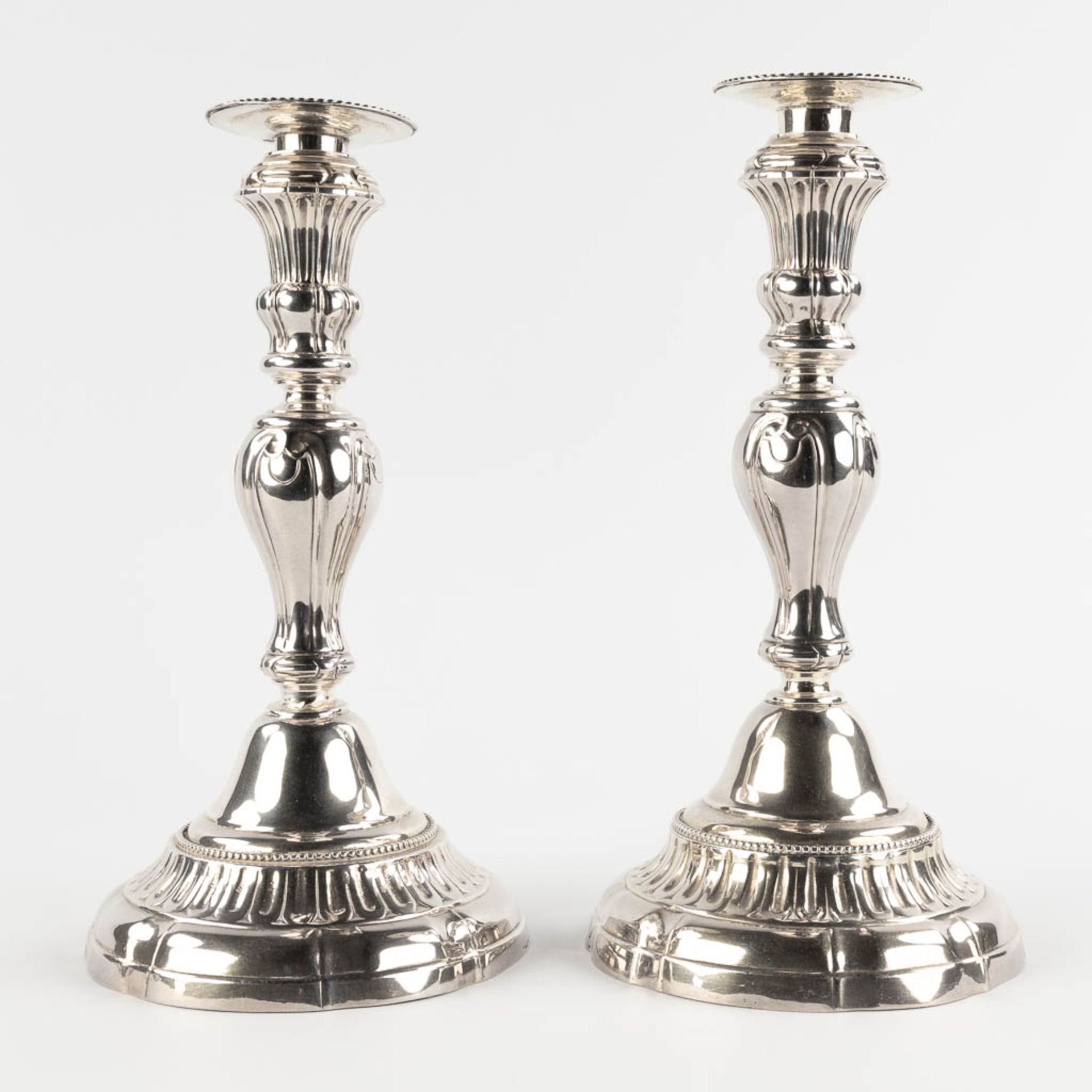 A pair of candlesticks, silver, signed A.De Keghel, Roos. A925. 831g. (H:26 x D:13,5 cm) - Image 3 of 9