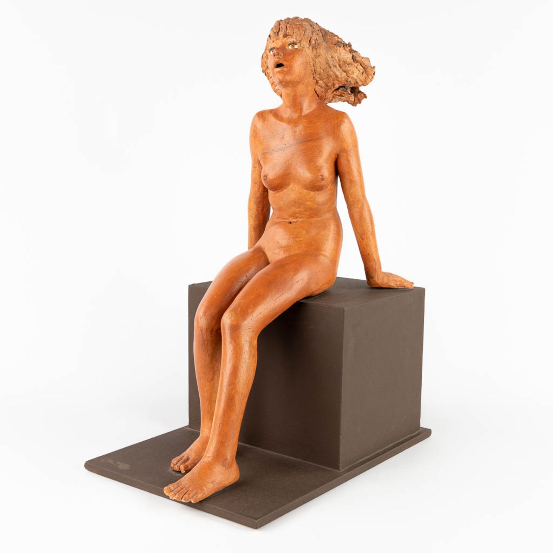 Jan DUMORTIER (XX) 'Seated Lady' terracotta (D:39 x W:26 x H:54 cm) - Bild 4 aus 15