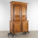 An antique Deux Corps cabinet, 19th C. (D:52 x W:134 x H:212 cm)